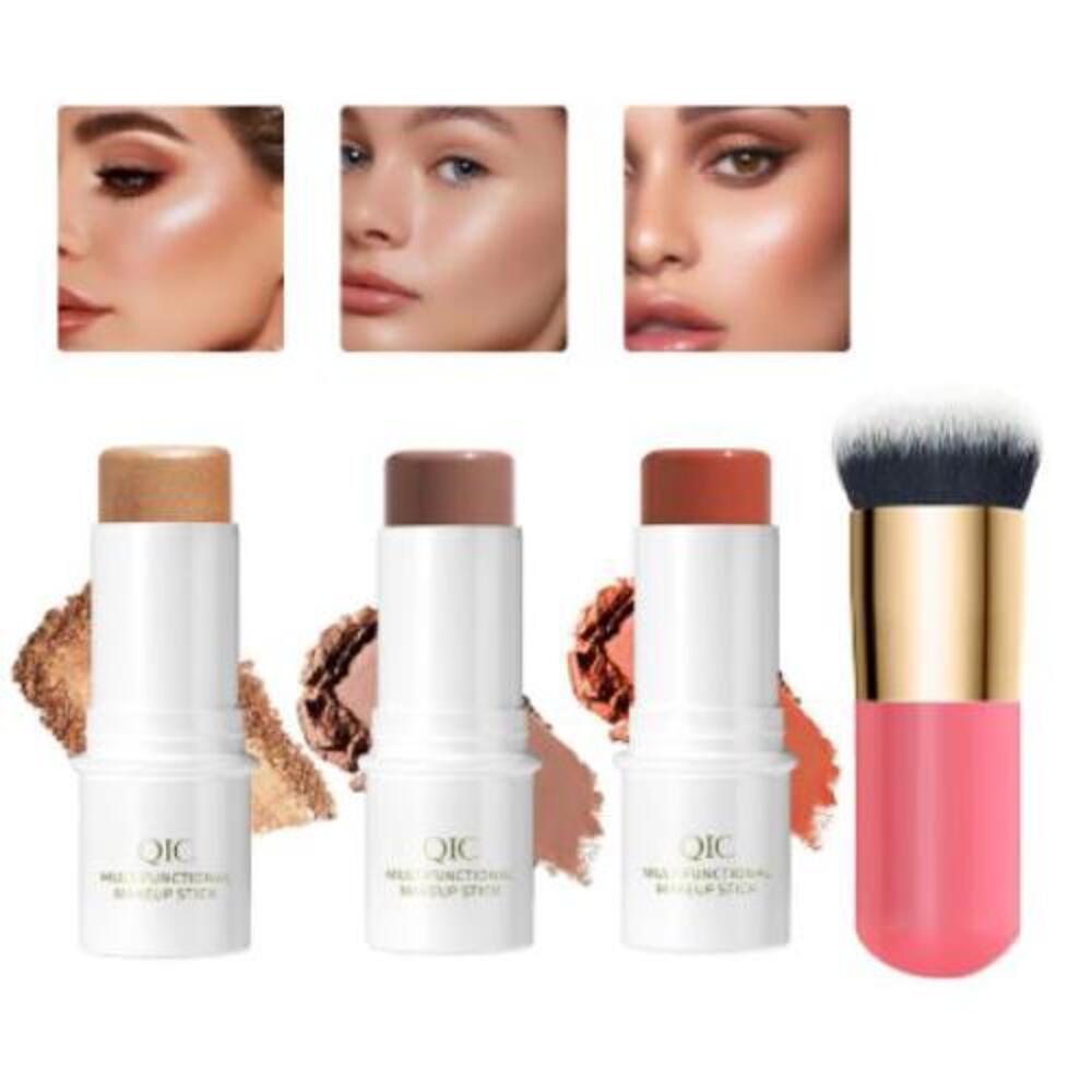 Ballindun Contour Stick, 3 Pcs Highlighter Stick, Bronzer and Blush Stick